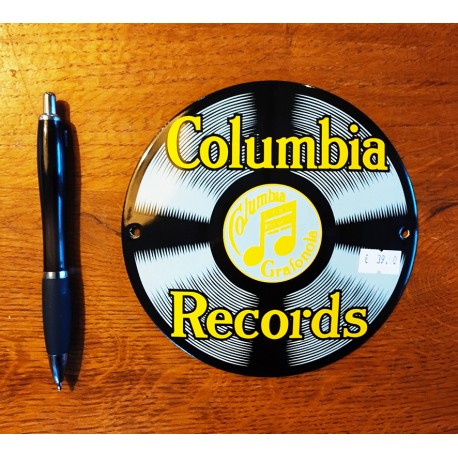 PLAQUE EMAILLEE COLUMBIA RECORDS