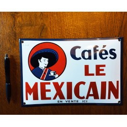 PLAQUE EMAILLEE CAFES LE MEXICAIN