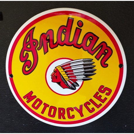 PLAQUE EMAILLEE INDIAN MOTORCYLES