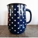PICHET BLEU MARINE A POIS BLANCS