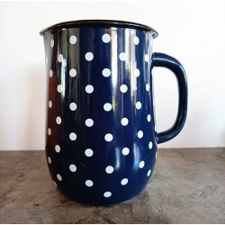 PICHET BLEU MARINE A POIS BLANCS