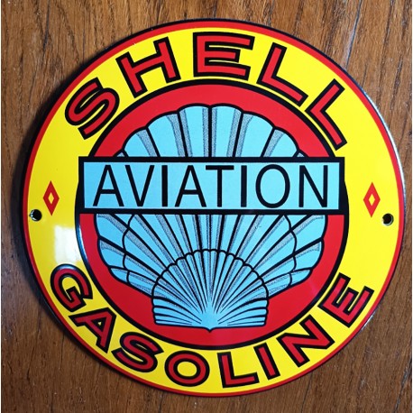 PLAQUE SHELL GASOLINE AVIATION