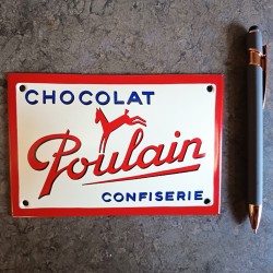 PLAQUE EMAILLEE CHOCOLAT POULAIN CONFISERIE