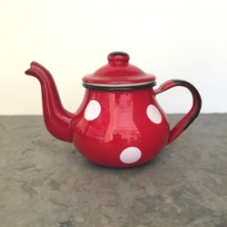 TEA POT RED WITH WHITE DOTS 0.35 L
