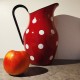 CAFETIERE ROUGE A POIS BLANCS 